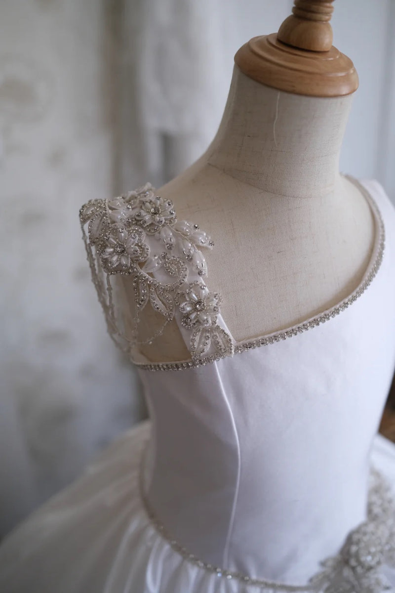 Christie Helene Custom Made Bead Applique Silk Gown Giselle
