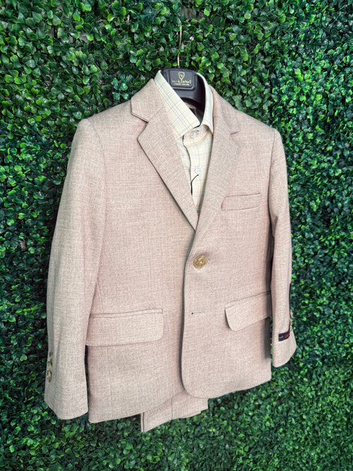 Leo & Zachary Boys Tan 3 Piece Suit