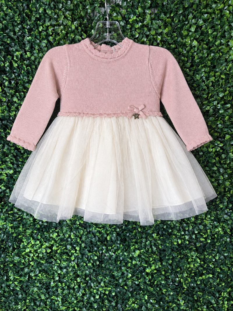 mayoral knit dress Blush & Ivory Shimmer Tulle 2949 – Sara's Children's Boutique Stripe dress