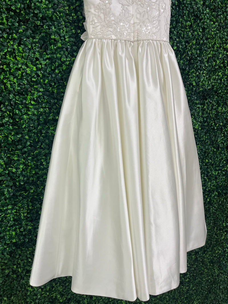 Macis Design Halter Top Satin and Organza Communion Gown with Pockets 19409