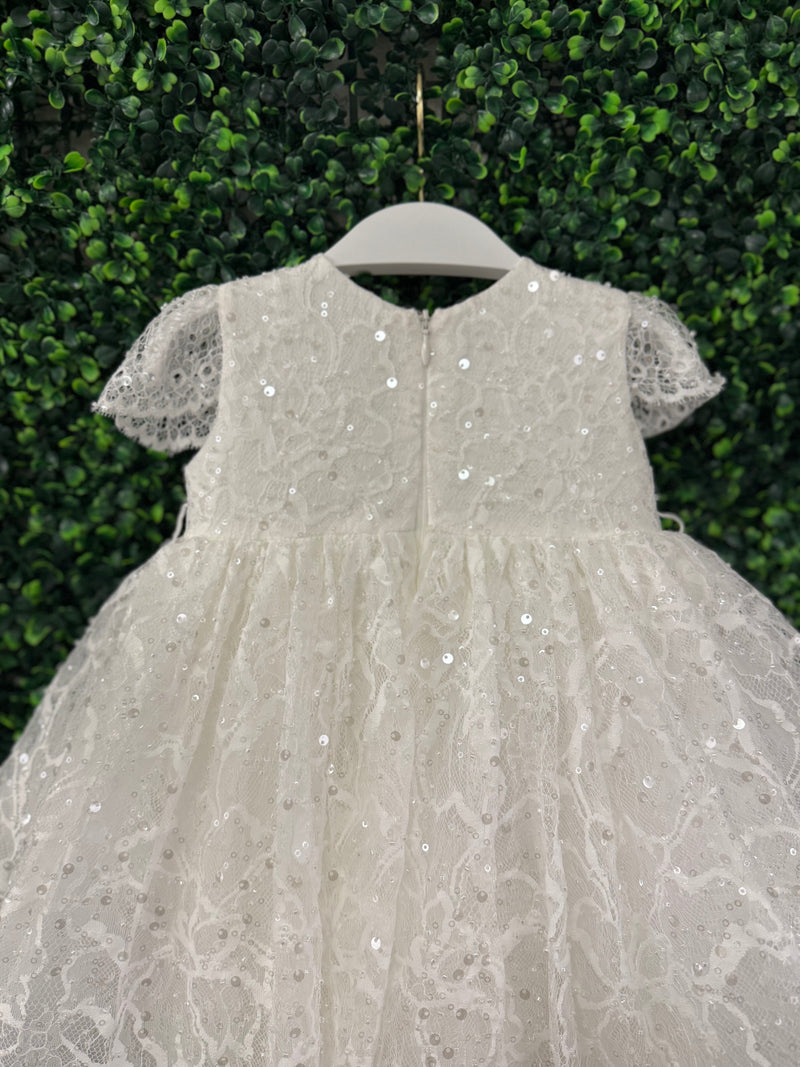 Teter Warm Floral Beaded Lace Baptism Dress - BS51