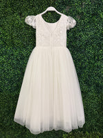 Teter Warm Scattered 3D Floral Bodice Tulle Long Gown GS04