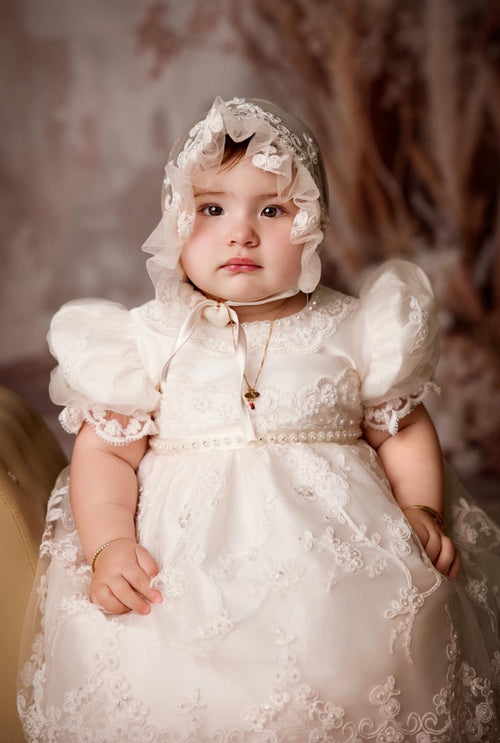 Piccolo Bacio Girls’ Daniela Short Christening Gown