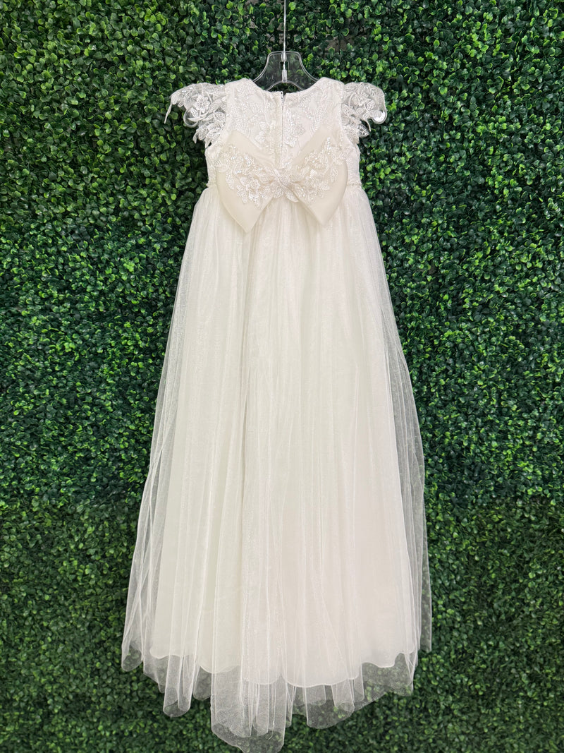 Nan & Jan Beaded Flower Lace Christening Gown - Eloise