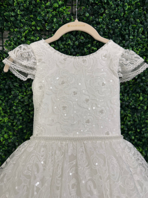 Macis Design All Lace and Pearl Beaded Gown 19417A