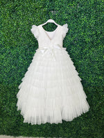 Teter Warm Ruffle Sleeve Tiered Tulle Gown GS42