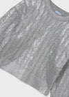 Mayoral Girls’ Silver Shimmer Knit Skirt Set Plus Size 7309