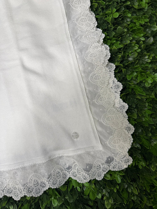 Martin Aranda Knit Embroidered Lace Border Blanket - 10271