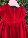 Made In Italy! Michelina Bimbi Girls' Red Lush Velvet Holiday A-line Dress