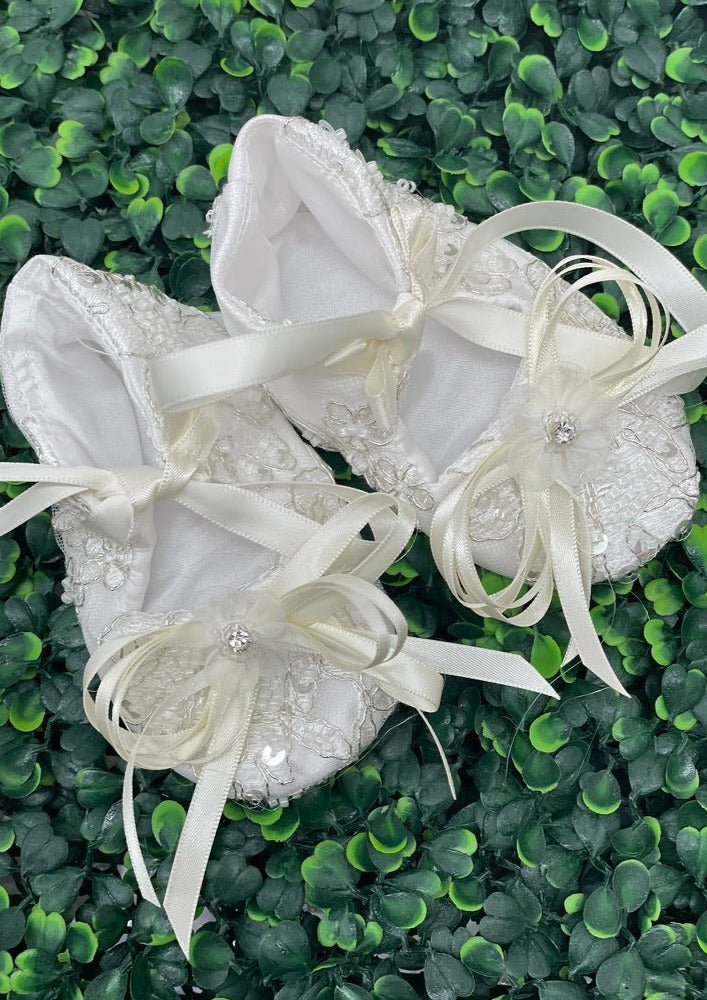 Christie Helene Couture "Mink Float" Christening Dress