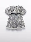 Abel & Lula Girls’ Black and White Embroidered Dress 5524