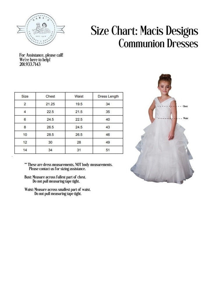 Macis Design Halter Top Satin and Organza Communion Gown with Pockets 19409