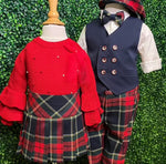 Bimbalo' Boys’ Tartan Plaid Boys Pant Set With Hat