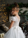 Teter Warm Lace Cap Flutter Sleeve Layered Gown SK41