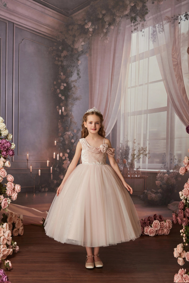 Princess Daliana Velour 3D Rosette Gown