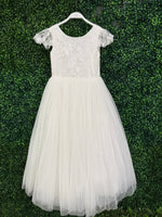 Teter Warm Scattered 3D Floral Bodice Tulle Long Gown GS04