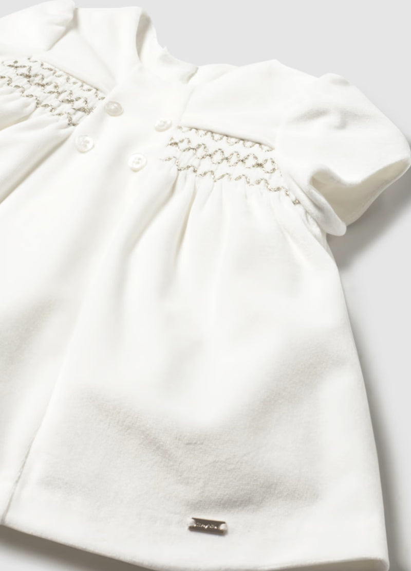 Mayoral Girls’ White Velvet Dress - 2816