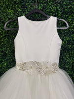 Nan & Jan Satin Bodice Drop Waist Long Communion Dress - Alex