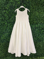 Teter Warm Satin Box Pleat Gown With Bow Back MK12