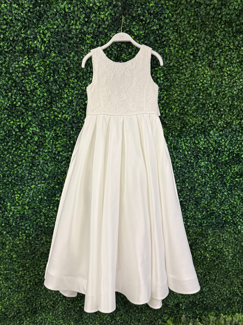 Teter Warm Satin Box Pleat Gown With Bow Back MK12