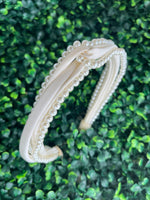 Girls’ Ribbon & Pearl Thin Headband