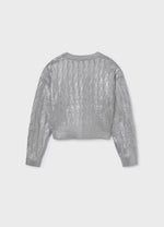 Mayoral Girls’ Silver Shimmer Knit Skirt Set Plus Size 7309