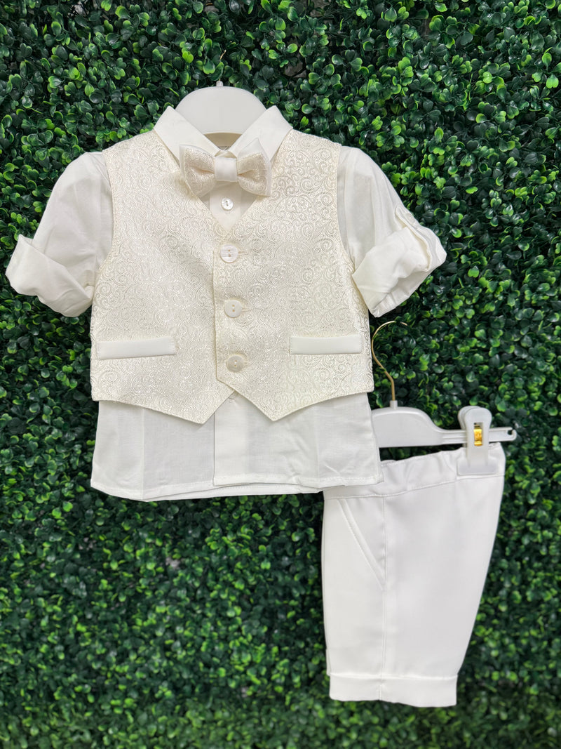 Michelina Bimbi Boys Brocade Vest Christening Knickers Outfit