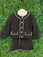 Abel & Lula Faux Shearling Lady Jacket and Skirt Set 5843
