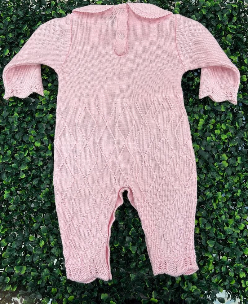 Dolce Goccia Knit Baby Girl Pink Romper