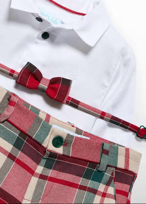 Abel & Lula Boys’ Button up and Tartan Knicker Three Piece Set 5706
