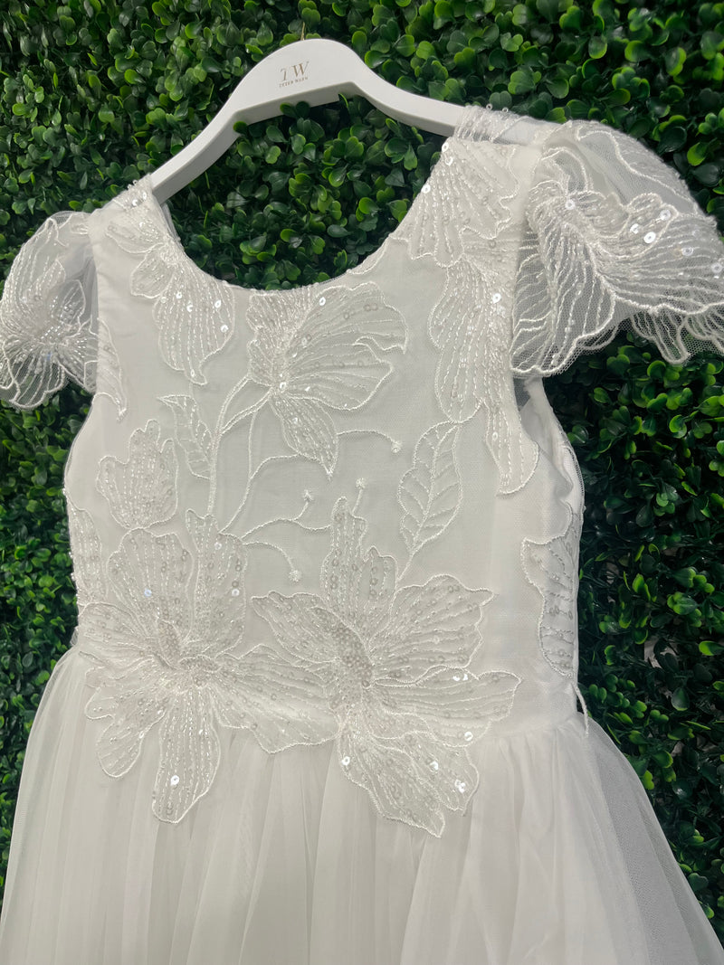 Teter Warm Floral Beaded Bodice Gown SK11