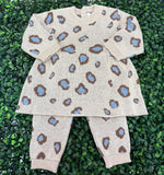 Mayoral Girl’s Blue and Taupe Cheetah Two Piece Set 2732