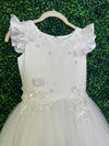 Joan Calabrese White 3D Rosette Lace Communion Dress 125512