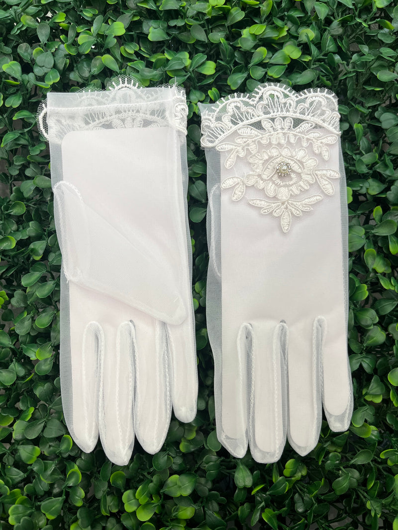 Sara’s Girls’ Sheer Lace Gloves