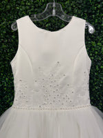 Nan & Jan Diamond White Embroidered Gown 32052 - Sample Sale