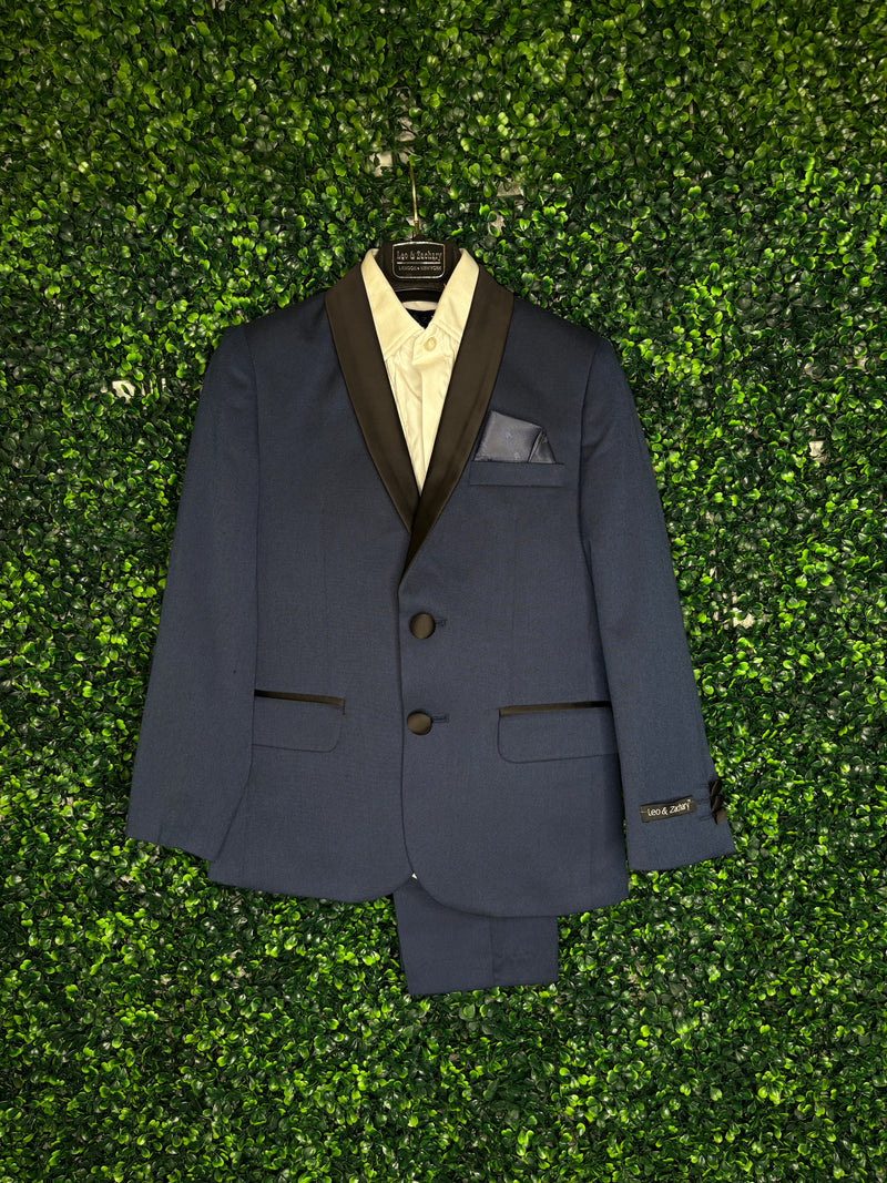 Leo & Zachary Boys' Navy Tuxedo Set