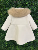 Bimbalò Girls’ Fur Trim Peacoat