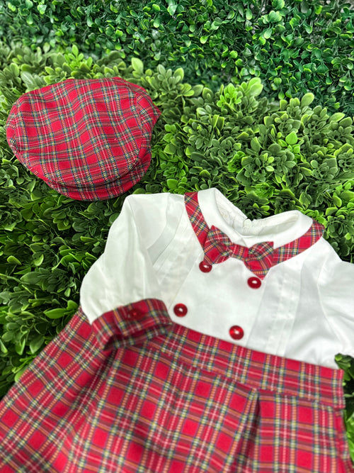 Bimbalo' Tartan Plaid Boys Bubble Romper Set