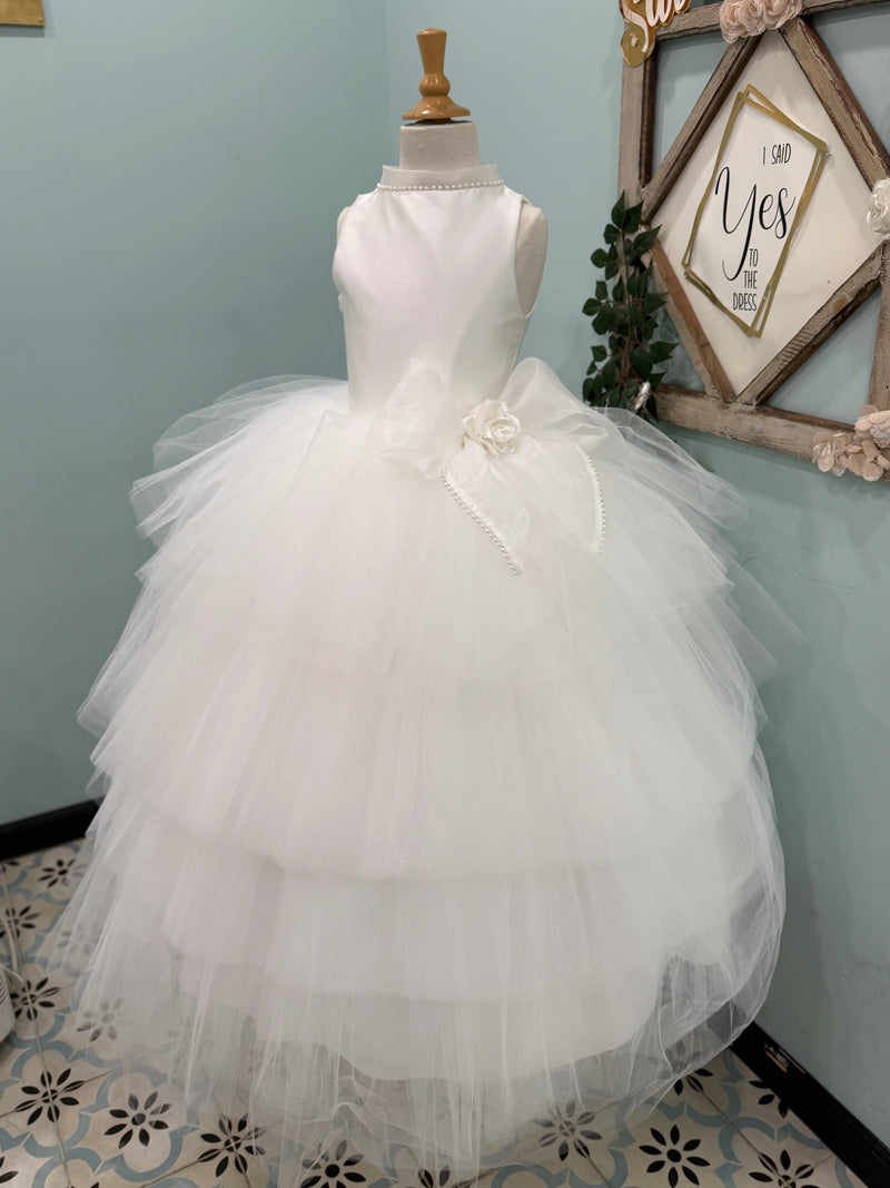 Piccolo Bacio Couture Mikado Tulle Tiered Gown Joan