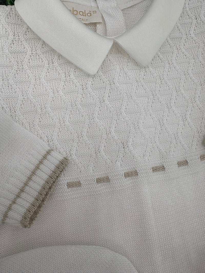 Sara’s Favorite! Made in Italy!  Bimbalo Boys' Taupe/White 4Pc Set