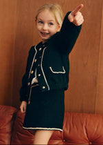 Abel & Lula Faux Shearling Lady Jacket and Skirt Set 5843