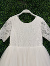 Teter Warm Lace Bodice Elbow Sleeve Gown SK35