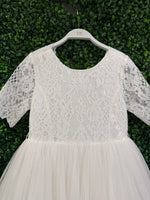 Teter Warm Lace Bodice Elbow Sleeve Gown SK35