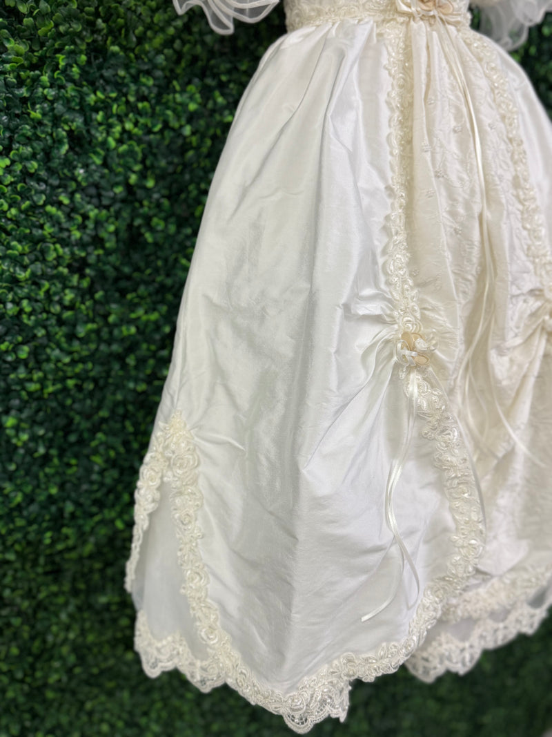 Piccolo Bacio Girls' Silk Embroidered Baptism Dress Virginia
