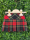 Bimbalo' Made In Italy Girls’ Ruffle Sweater and Tartan Plaid Skirt Set