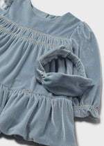 Mayoral Girls' Blue Bell Long Sleeve Velvet Dress 2904