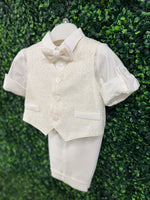 Michelina Bimbi Boys Brocade Vest Christening Knickers Outfit