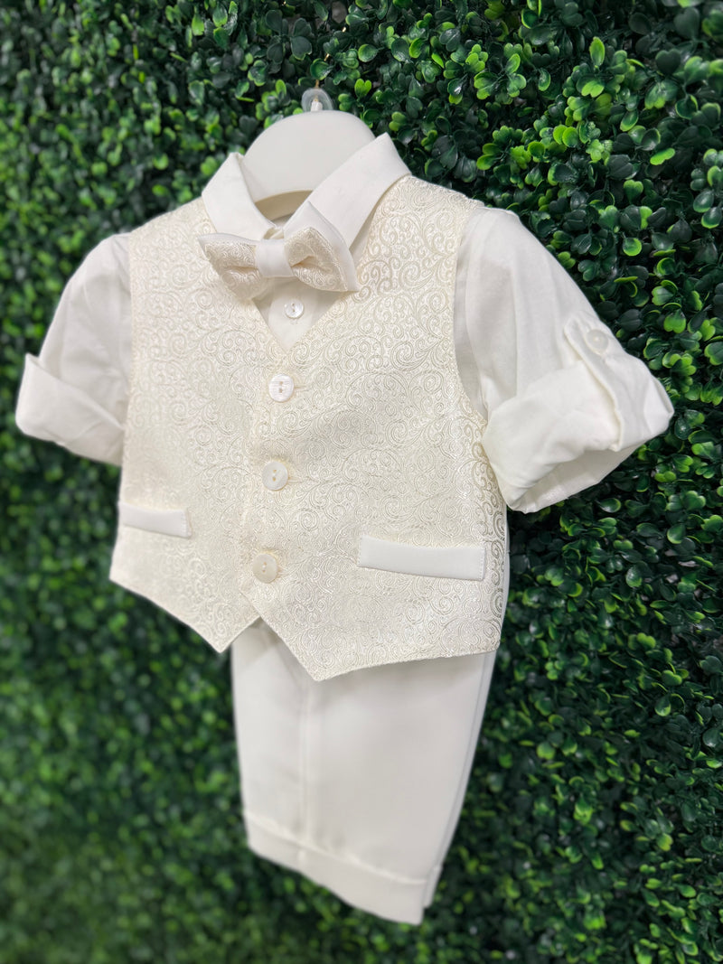 Michelina Bimbi Boys Brocade Vest Christening Knickers Outfit