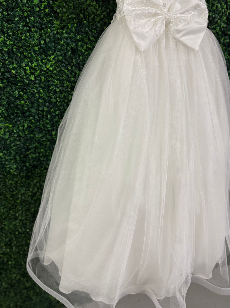 Nan & Jan Lace Communion Dress with beaded Flower - Eloise