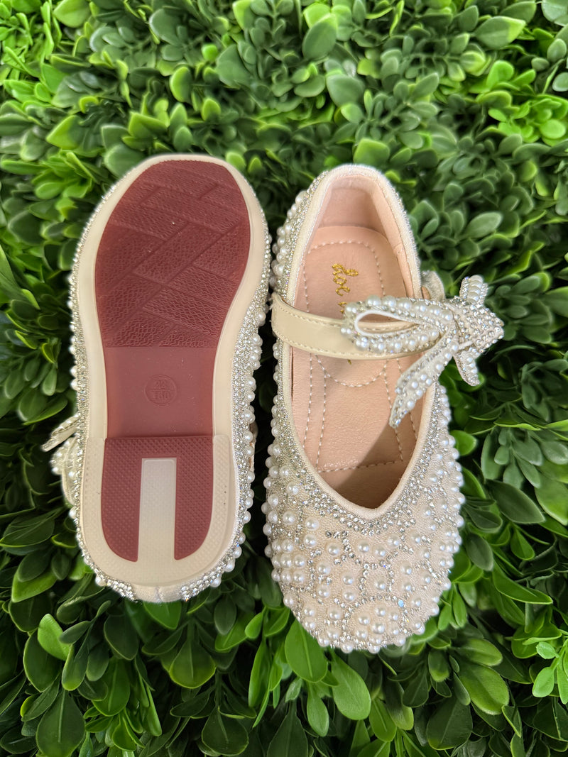 Doe A Dear Girl's Pearl and Rhinestone Shoes